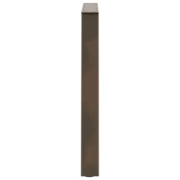 V-Form Esstischbeine, 80 cm, Naturstahl, 2er-Set
