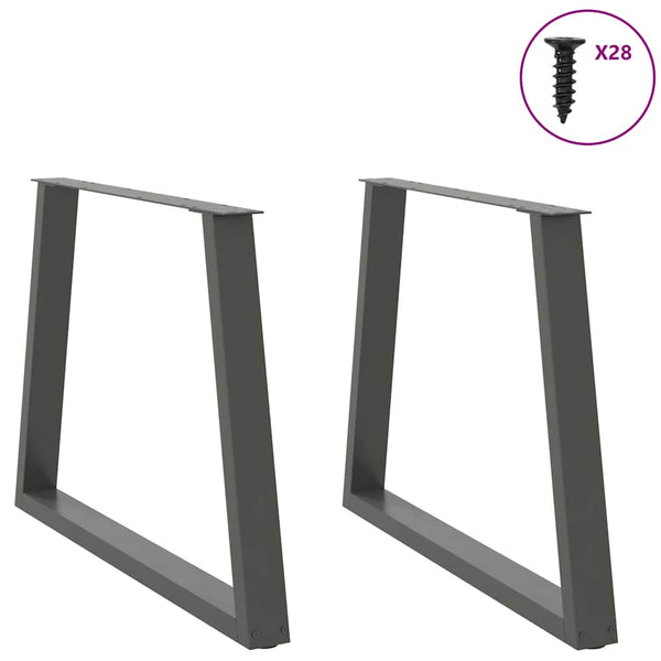 V-Form Tischbeine Anthrazit, 2er Set