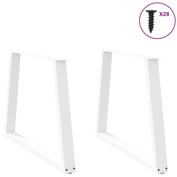 V-Form Tischbeine, 100 cm, Weiß, 2er-Set