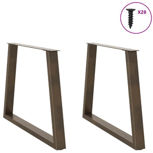 V-Form Tischbeine, Naturstahl, 100cm, 2er-Set