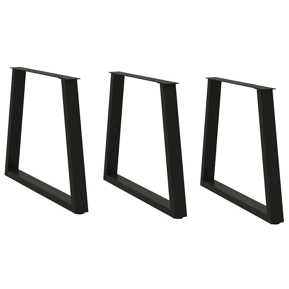 Esstischbeine V-Form, 70 cm, Schwarz, 3er-Set