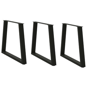 Esstischbeine V-Form, 70 cm, Schwarz, 3er-Set