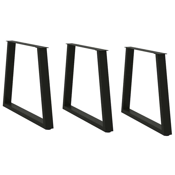 Esstischbeine V-Form, 70 cm, Schwarz, 3er-Set