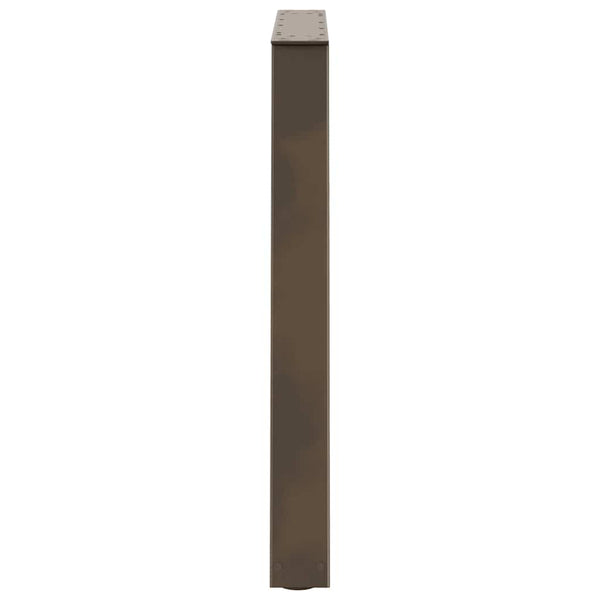 V-Form Esstischbeine, 3er Set, Naturstahl, 80 cm