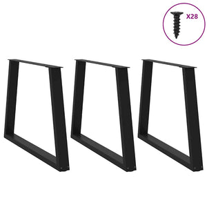 Esstischbeine V-Form, 100 cm, Schwarz, 3er-Set