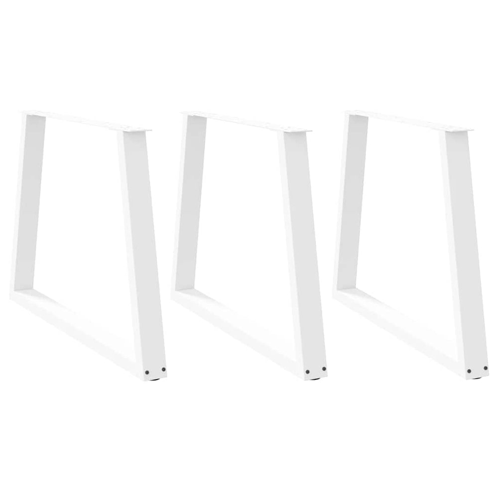 V-Form Tischbeine, 3er Set, Weiß, 100cm Stahl