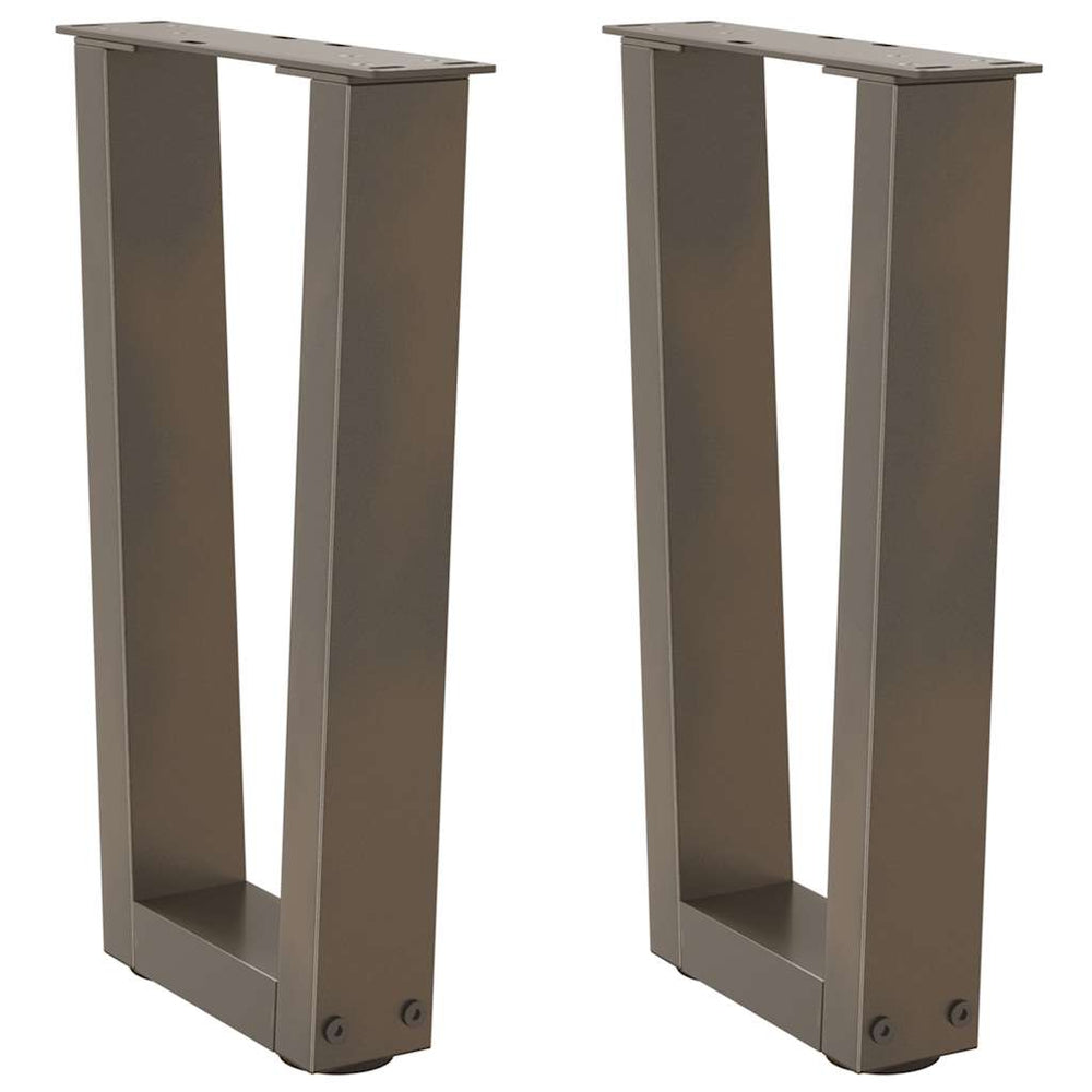 V-Form Couchtischbeine, Stahl Natur, 2er-Set