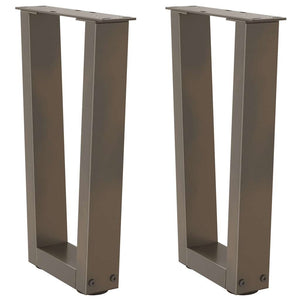 V-Form Couchtischbeine, Stahl Natur, 2er-Set