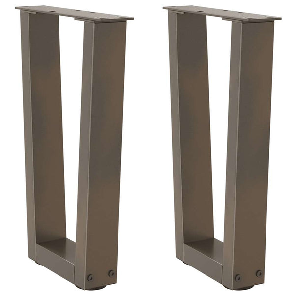 V-Form Couchtischbeine, Stahl Natur, 2er-Set