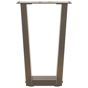 V-Form Couchtischbeine, Stahl Natur, 2er-Set