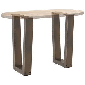 V-Form Couchtischbeine, Stahl Natur, 2er-Set