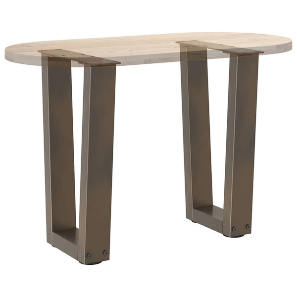 V-Form Couchtischbeine, Stahl Natur, 2er-Set