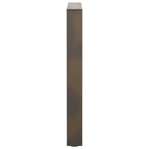 Esstischbeine V-Form, Naturstahl, 70 cm