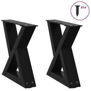Schwarze Couchtischbeine, 30 cm, 2er-Set