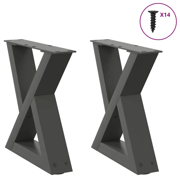 Couchtischbeine Anthrazit, 2er Set