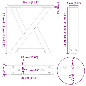 Couchtischbeine Anthrazit, 2er Set