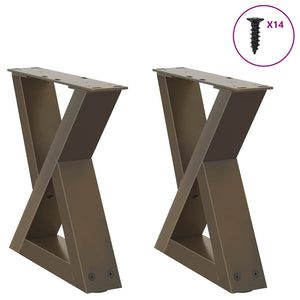 vidaXL Pieds de table basse 2 pcs Acier naturel 30x(30-31,3) cm Acier