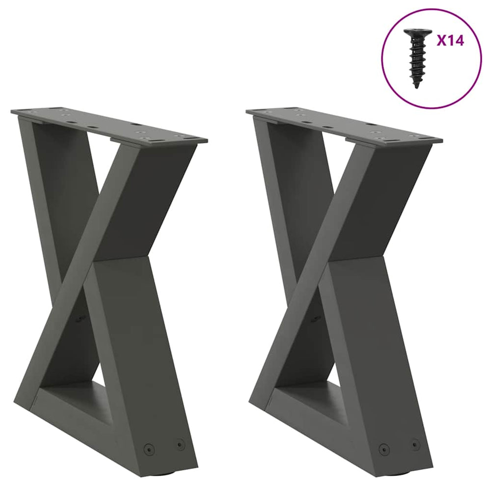 Couchtischbeine Anthrazit, 2er-Set