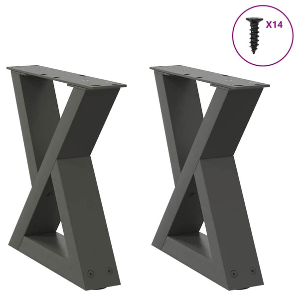 Couchtischbeine Anthrazit, 2er-Set