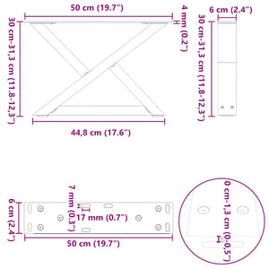 Couchtischbeine aus Stahl, 2er Set