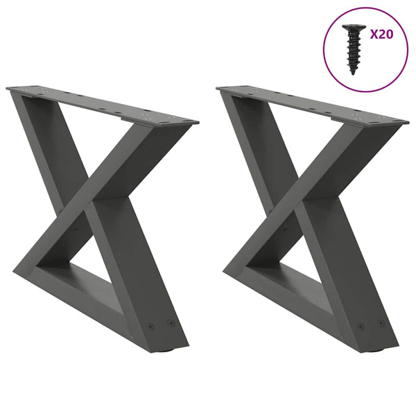 Couchtischbeine Anthrazit, 2er Set