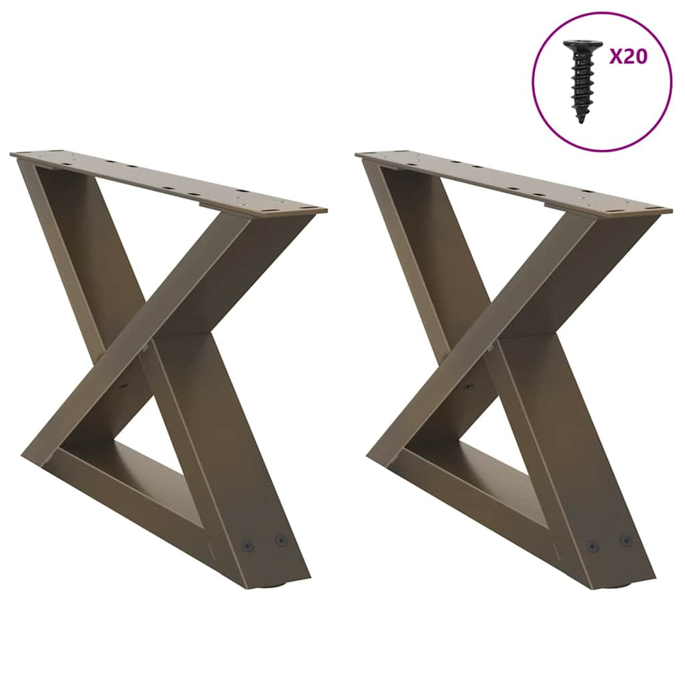 Couchtischbeine aus Stahl, 60 cm, 2er-Set