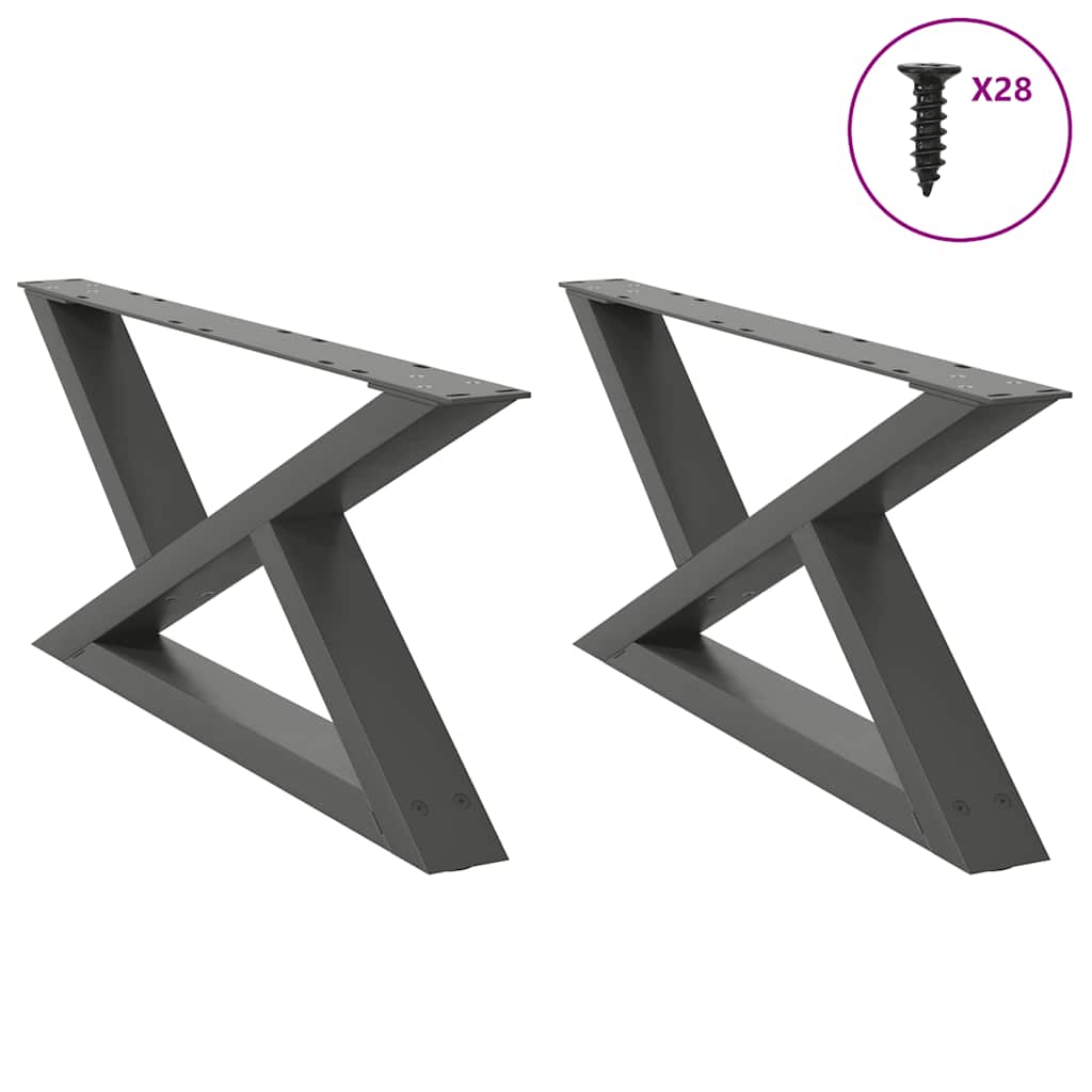Couchtischbeine Anthrazit 70 cm, 2er-Set