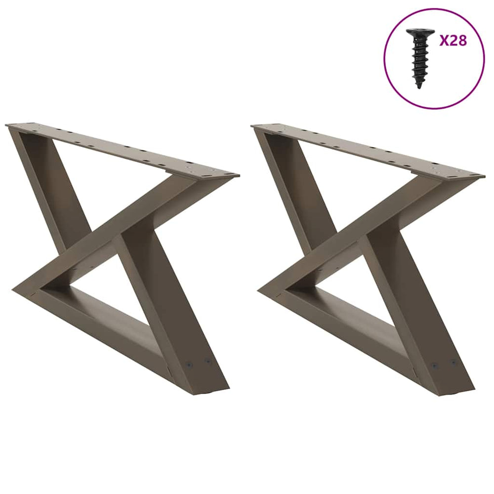 Couchtischbeine 70 cm, 2er Set Stahl Natur