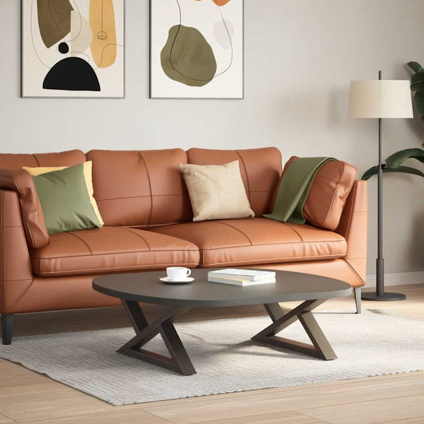 Couchtischbeine 70 cm, 2er Set Stahl Natur