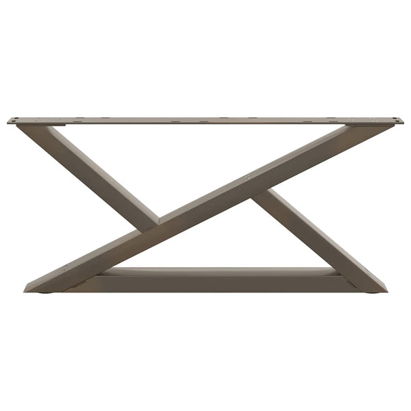 Couchtischbeine 70 cm, 2er Set Stahl Natur