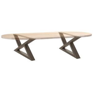 Couchtischbeine 70 cm, 2er Set Stahl Natur