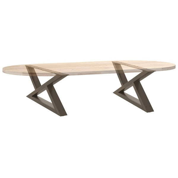 Couchtischbeine 70 cm, 2er Set Stahl Natur