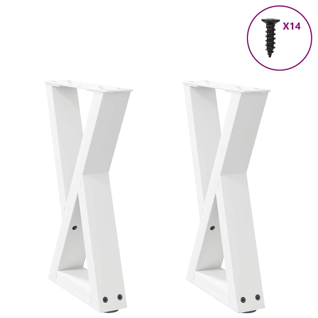 Couchtischbeine, 2er Set, Weiß, Stahl