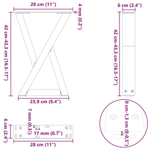 Couchtischbeine, 2er Set, Weiß, Stahl