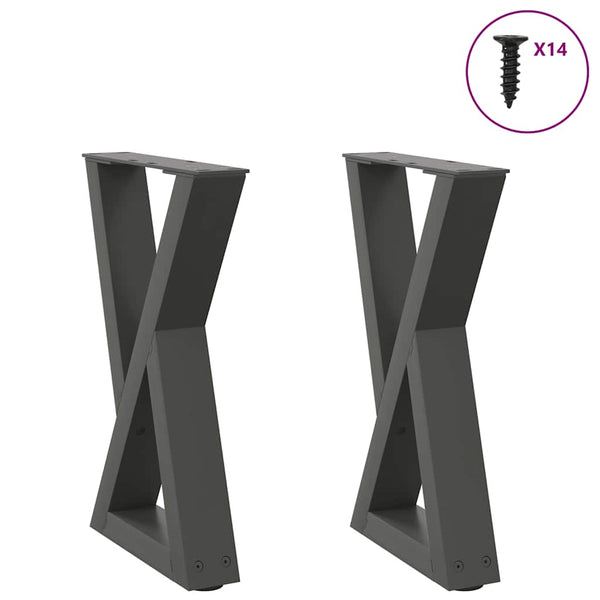 Anthrazit Couchtischbeine, 2er Set, Stahl