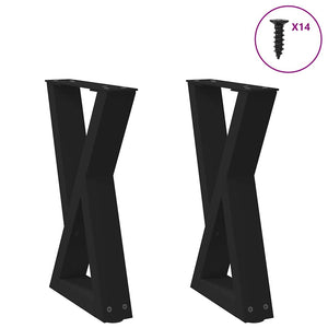 Schwarze Couchtischbeine, 38 cm, 2er-Set