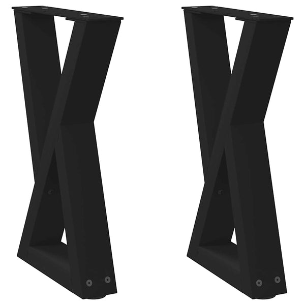 Schwarze Couchtischbeine, 38 cm, 2er-Set