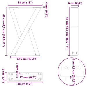 Couchtischbeine Weiß, 38 cm, 2er-Set