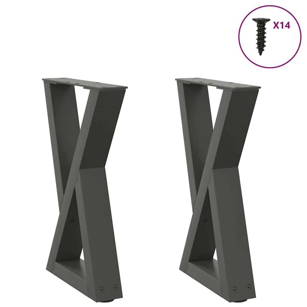 Anthrazit Couchtischbeine, 2er Set