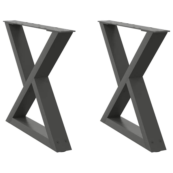 Couchtischbeine 2 Stk. Anthrazit 50x(42-43,3) cm Stahl