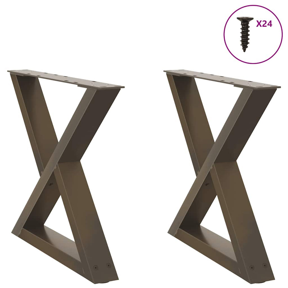 Couchtischbeine, 2 Stk., Naturstahl, 50 cm