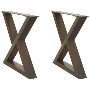 Couchtischbeine, 2 Stk., Naturstahl, 50 cm