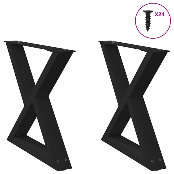 Schwarze Couchtischbeine, 60 cm, 2er-Set