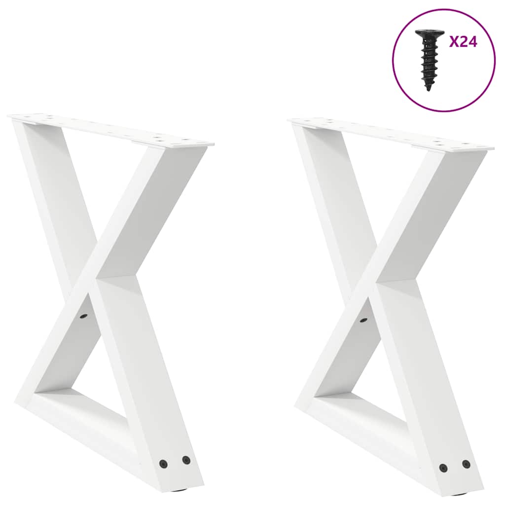 Couchtischbeine Weiß, 60 cm, 2er-Set