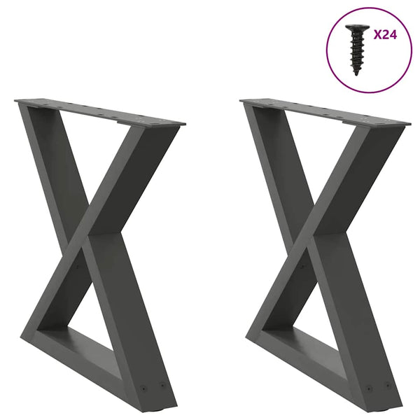 Anthrazit Couchtischbeine 60cm, 2er Set