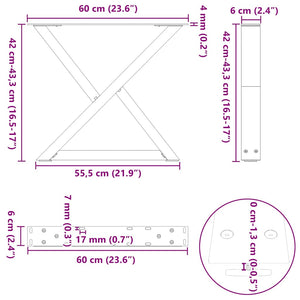Couchtischbeine aus Stahl, 2er Set