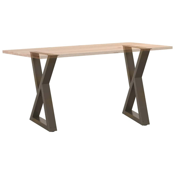 Esstischbeine 60x72 cm, 2er Set, Stahl Natur
