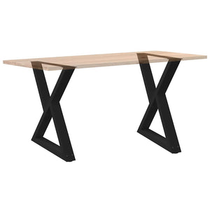 Esstischbeine, 2er Set, Schwarz, 80 cm Stahl