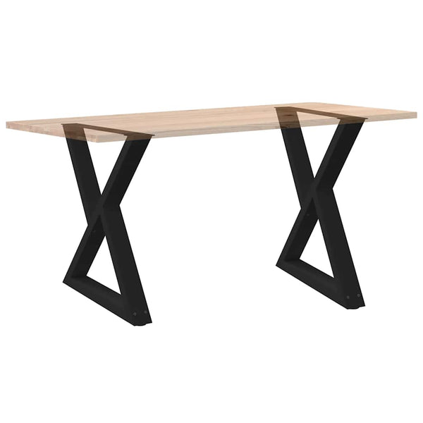 Esstischbeine, 2er Set, Schwarz, 80 cm Stahl