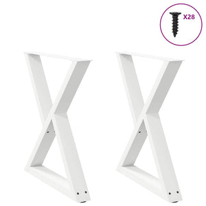 Weiße Tischbeine aus Stahl, 80 cm, 2er-Set
